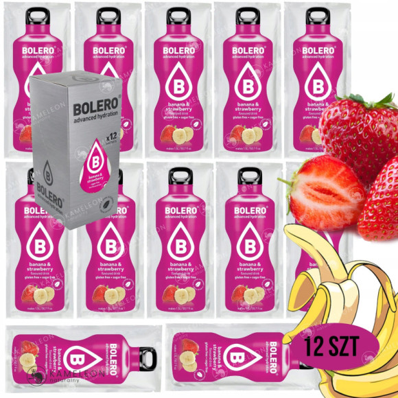 BOLERO DRINK NAPÓJ INSTANT BANAN TRUSKAWKA 9g x12 BOLERO DRINK NAPÓJ INSTANT BANAN TRUSKAWKA 9g x12