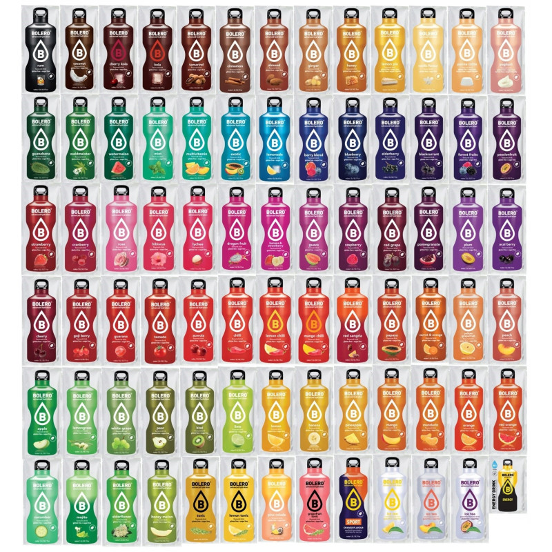 BOLERO DRINK NAPÓJ IZOTONICZNY IZOTONIK W PROSZKU mix 78 SMAKÓW po 9G na