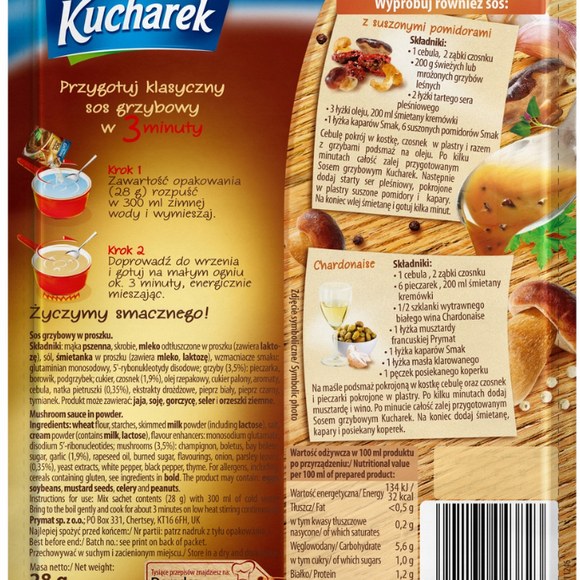 KUCHAREK SOS GRZYBOWY klasyczny GOTOWY W 3 MINUTY 28G