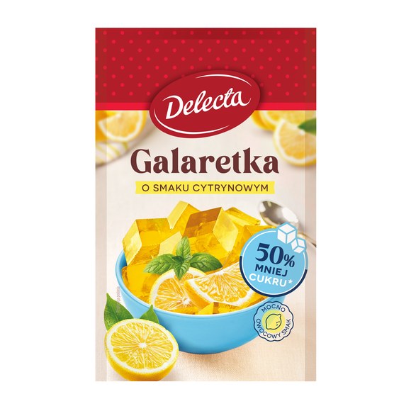 Delecta GALARETKA CYTRYNOWA smak cytrynowy 50% MNIEJ CUKRU