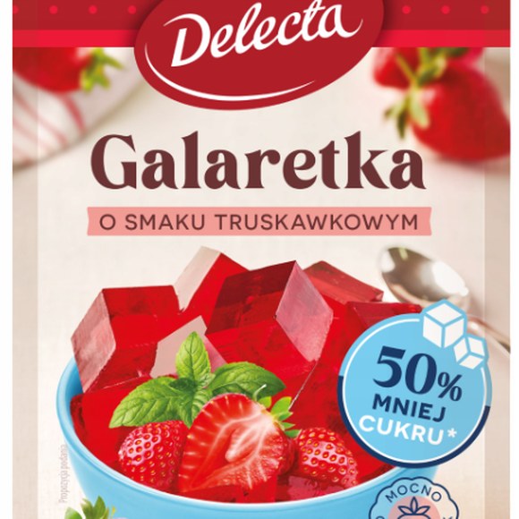 Delecta GALARETKA TRUSKAWKOWA smak TRUSKAWKOWY 50% MNIEJ