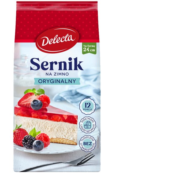 Delecta CIASTO SERNIK NA ZIMNO mix smaków ORYGINALNY MANGO