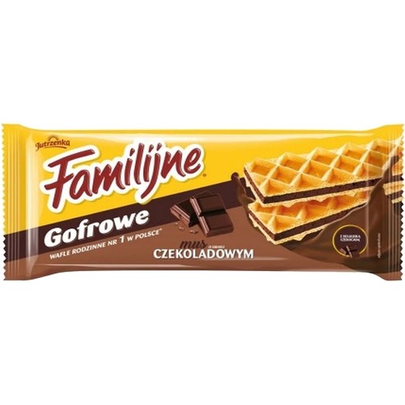 JUTRZENKA WAFLE FAMILIJNE GOFROWE WANILIOWE CZEKOLADOWE