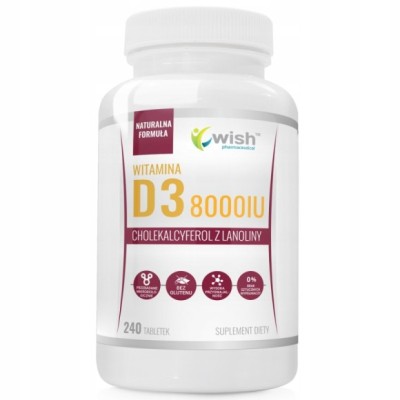 Wish WITAMINA D3 8000 IU 240tabl WSPARCIE ODPORNOŚCI Mocne