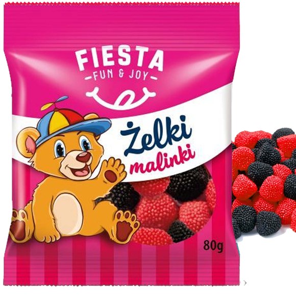 Fiesta ŻELKI 4 SMAKI słodko-kwaśna przekąska MIX 4 80g x4 =