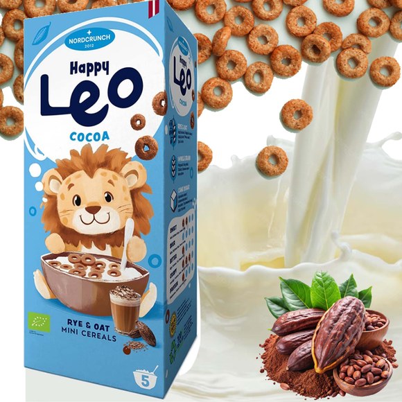 BIO PŁATKI HAPPY LEO ZBOŻOWE ŻYTNIO-OWSIANE MIX 2 SMAKÓW
