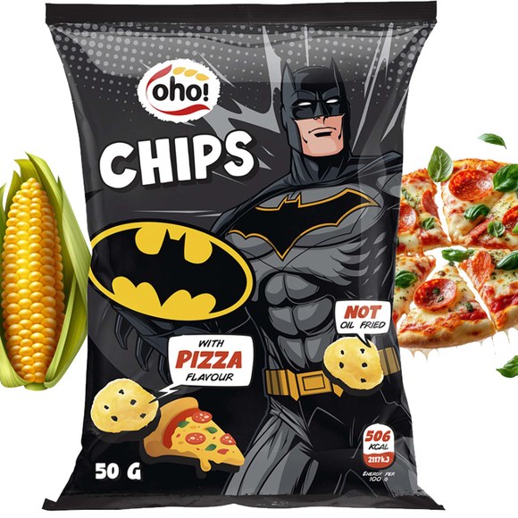 OHO! CHIPSY KUKURYDZIANE O SMAKU PIZZY + SEROWO ŚMIETANKOWE