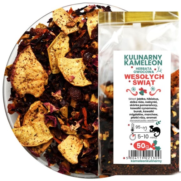 KAMELEON KULIANARNY herbata owocowa WESOŁYCH ŚWIĄT hibiskus