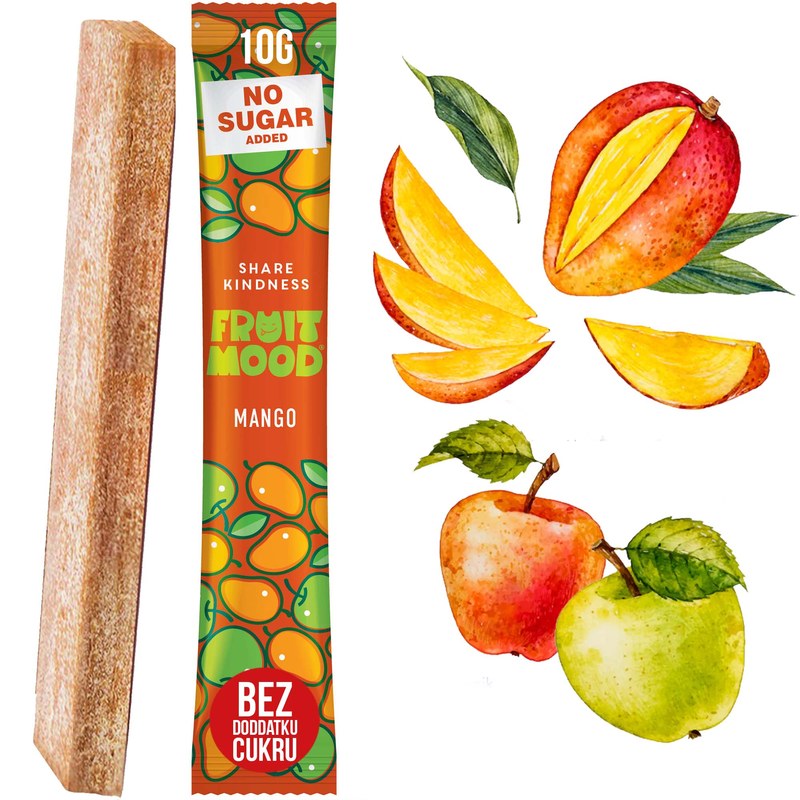 FRUIT MOOD batonik owocowy BEZ DODATKU CUKRU10g MIX 6