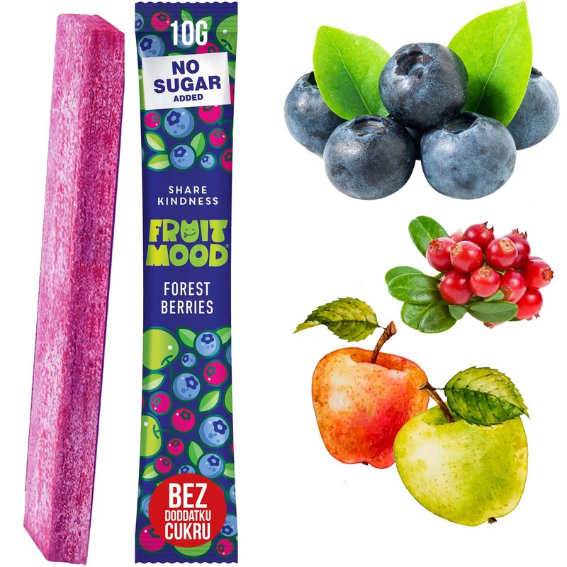 FRUIT MOOD batonik owocowy BEZ DODATKU CUKRU10g MIX 6