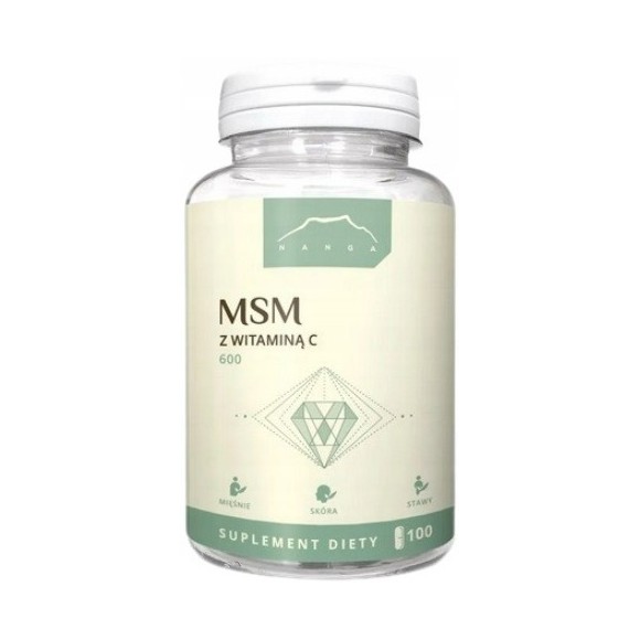 Nanga MSM z WITAMINĄ C 100 kapsułek 600mg wsparcie STAWY