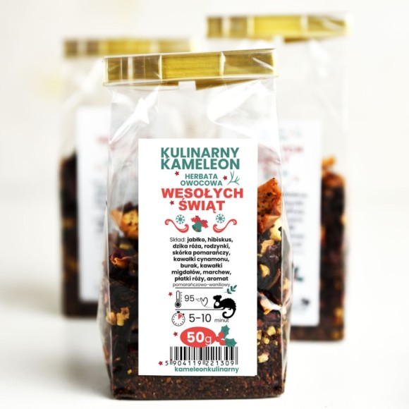 KAMELEON KULIANARNY herbata owocowa WESOŁYCH ŚWIĄT hibiskus