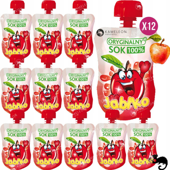 ORYGINALNY SOK MUS OWOCOWY BEZ CUKRU JABŁKOWY Jabłko + Wit.C 110ml x24 2,6L ORYGINALNY SOK MUS OWOCOWY BEZ CUKRU JABŁKOWY Jabłko + Wit.C 110ml x24 2,6L