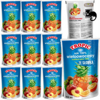 TROPIC 100% SOK WIELOOWOCOWY doypack ZE SŁOMKĄ 200ml 0,2L x10szt 2L