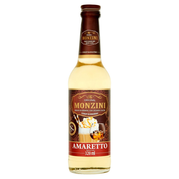 SYROP BARMAŃSKI AMARETTO do drinków kawy deserów ciastek 320ml MONZINI SYROP BARMAŃSKI AMARETTO do drinków kawy deserów ciastek 320ml MONZINI