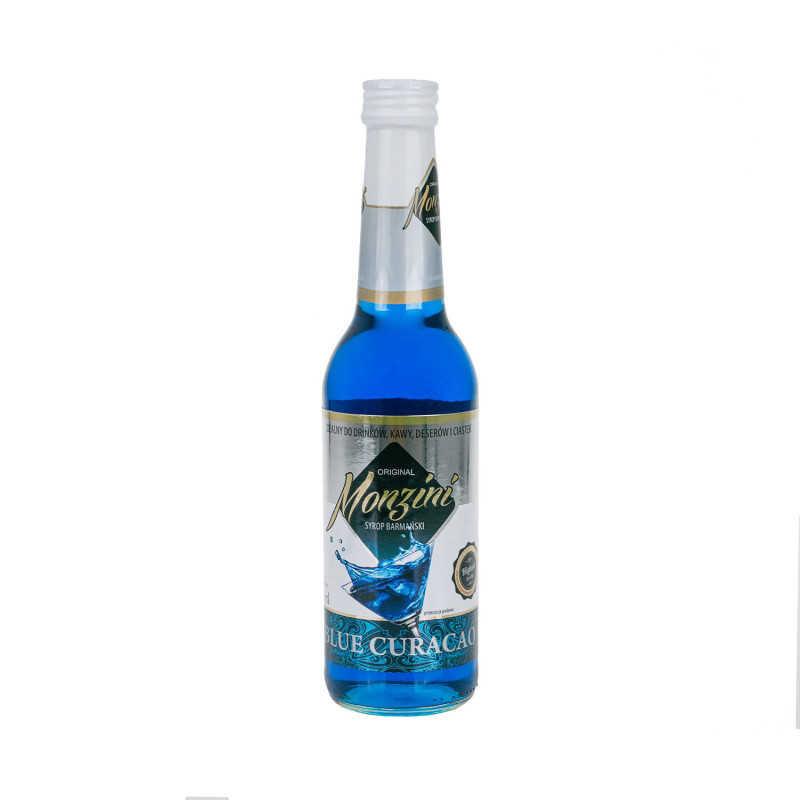 SYROP BARMAŃSKI BLUE CURACAO do drinków kawy deserów ciastek 320ml MONZINI