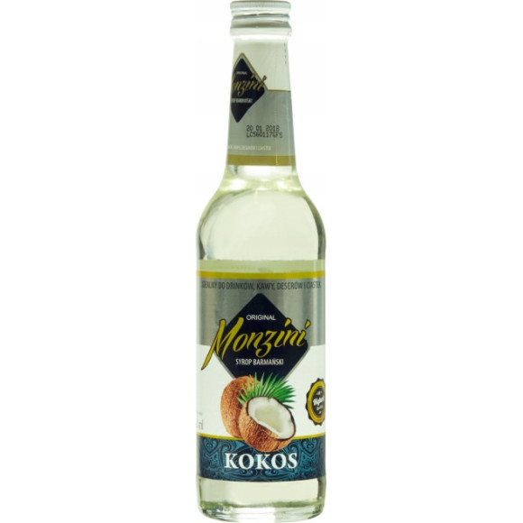 SYROP BARMAŃSKI KOKOS KOKOSOWY do drinków kawy deserów ciast 320ml MONZINI SYROP BARMAŃSKI KOKOS KOKOSOWY do drinków kawy deserów ciast 320ml MONZINI