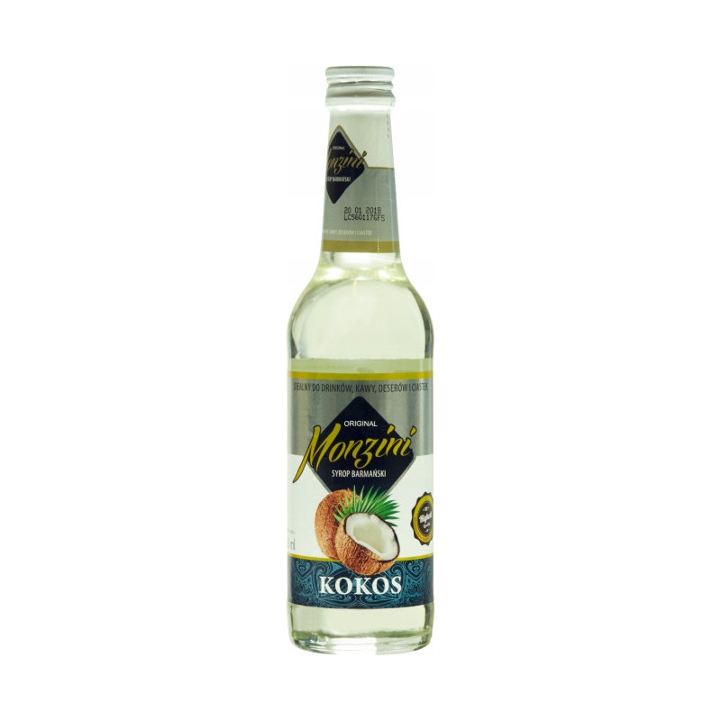 SYROP BARMAŃSKI KOKOS KOKOSOWY do drinków kawy deserów ciast 320ml MONZINI