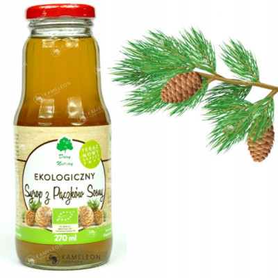 SYROP Z PĄCZKÓW SOSNY ekologiczny EKO 270ml 0,27L butelka DARY NATURY