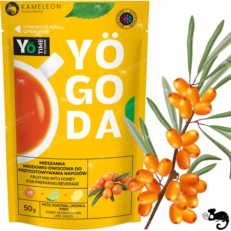 YOGODA MIESZANKA MIODOWO OWOCOWA do przygotowania NAPOJÓW smak ROKITNIK 50g