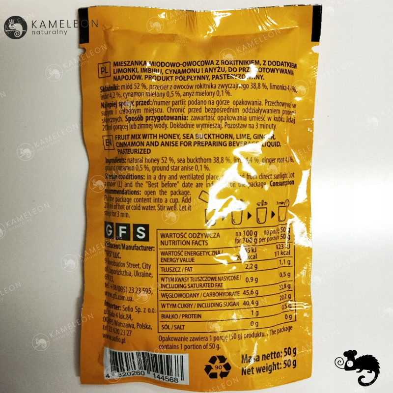YOGODA MIESZANKA MIODOWO OWOCOWA do przygotowania NAPOJÓW smak ROKITNIK 50g