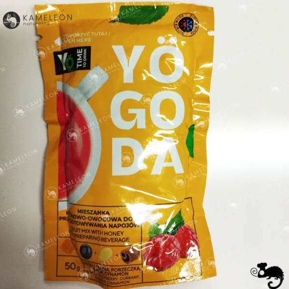 YOGODA MIESZANKA MIODOWO OWOCOWA do zrobienia NAPOJÓW MALINA Z MALINĄ 50g