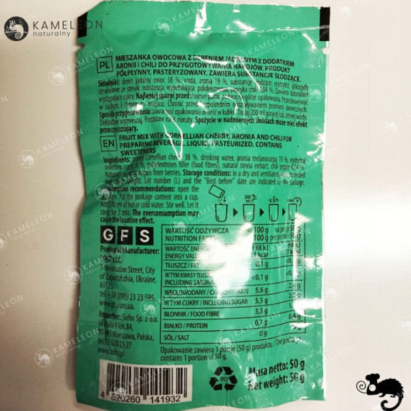 YOGODA MIESZANKA OWOCOWA do NAPOJÓW BEZ DODATKU CUKRU DEREŃ 50g 14szt 0,7KG YOGODA MIESZANKA OWOCOWA do NAPOJÓW BEZ DODATKU CUKRU DEREŃ 50g 14szt 0,7KG