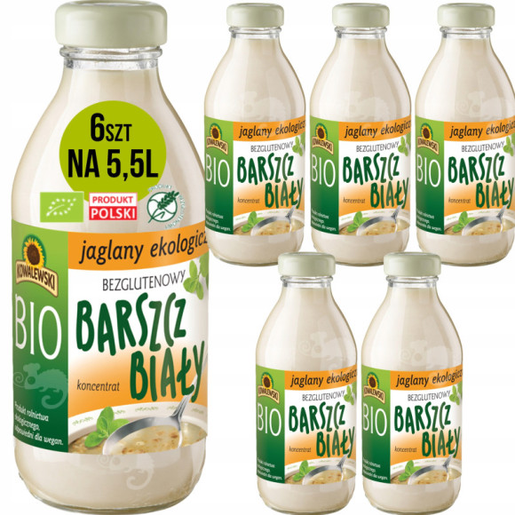 EKO Bio BARSZCZ BIAŁY JAGLANY BEZGLUTENOWY 320ML x6 na 5,5L zupy KOWALEWSKI EKO Bio BARSZCZ BIAŁY JAGLANY BEZGLUTENOWY 320ML x6 na 5,5L zupy KOWALEWSKI