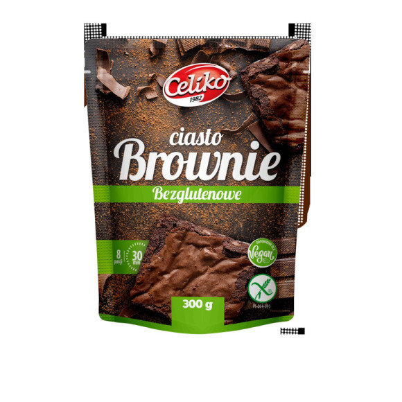 CIASTO BROWNIE BEZGLUTENOWE bez glutenu wegańskie 8 porcji w 30 min! CELIKO CIASTO BROWNIE BEZGLUTENOWE bez glutenu wegańskie 8 porcji w 30 min! CELIKO