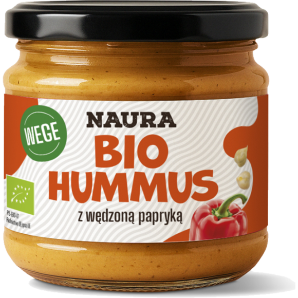 Naura eko BIO HUMMUS MARCHEWKOWY Z PAPRYKĄ wegańska pasta