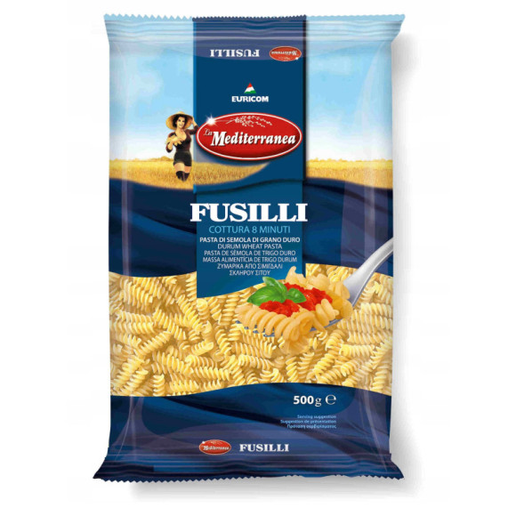 MAKARON ŚWIDERKI FUSILLI do zup sałatek sosów makaronu 500g MEDITERRANEA MAKARON ŚWIDERKI FUSILLI do zup sałatek sosów makaronu 500g MEDITERRANEA