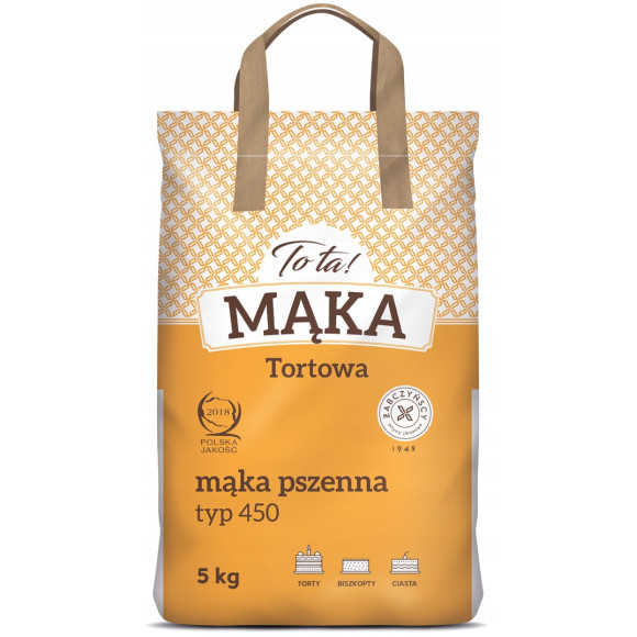 MĄKA PSZENNA TORTOWA TYP 450 TORTY BISZKOPTY CIASTA WYPIEKI Tota! 5000g 5KG MĄKA PSZENNA TORTOWA TYP 450 TORTY BISZKOPTY CIASTA WYPIEKI Tota! 5000g 5KG