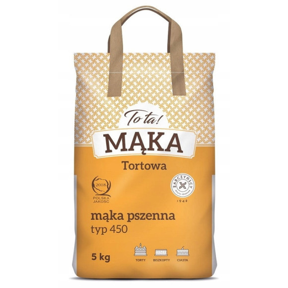 MĄKA PSZENNA TORTOWA TYP 450 TORTY BISZKOPTY CIASTA WYPIEKI Tota! 5000g 5KG MĄKA PSZENNA TORTOWA TYP 450 TORTY BISZKOPTY CIASTA WYPIEKI Tota! 5000g 5KG