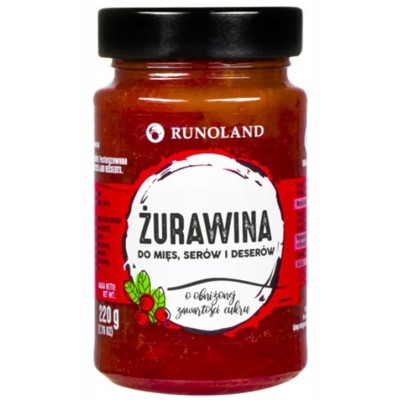 Runoland ŻURAWINA DO MIĘS SERÓW DESERÓW 220g 246ml