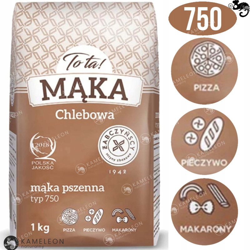 MĄKA PSZENNA TYP 750 CHLEBOWA pizza pieczywo chleb makarony ToTa! 1000g 1KG