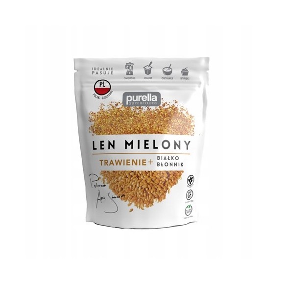 PURELLA  LEN MIELONY odtłuszczony SIEMIĘ LNIANE ZŁOTE 180g