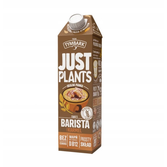 TYMBARK MLEKO ROŚLINNE bez cukru NAPÓJ OWIES KARMEL BARISTA KARMELOWE 1L TYMBARK MLEKO ROŚLINNE bez cukru NAPÓJ OWIES KARMEL BARISTA KARMELOWE 1L