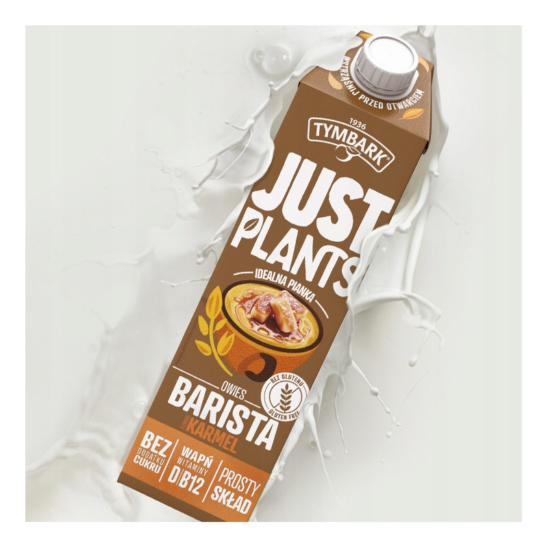TYMBARK MLEKO ROŚLINNE bez cukru NAPÓJ OWIES KARMEL BARISTA KARMELOWE 1L