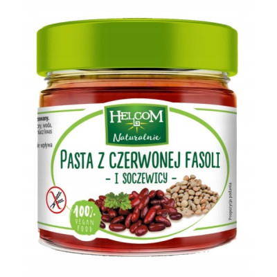 PASTA Z CZERWONEJ FASOLI I SOCZEWICY 180g do pieczywa makaronów dań HELCOM