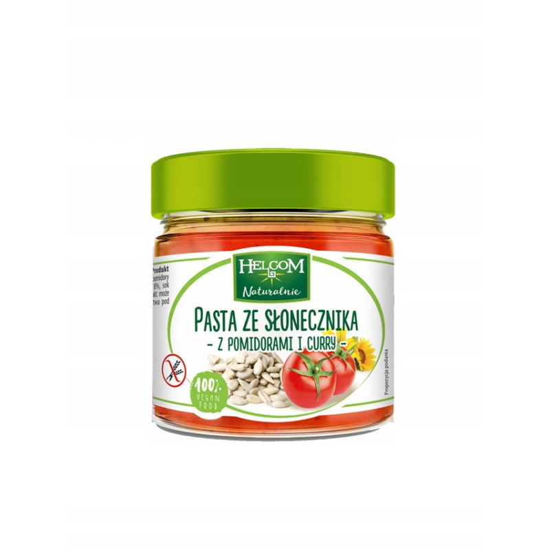 PASTA ZE SŁONECZNIKA Z POMIDORAMI I CURRY do pieczywa MAKARONU 180g HELCOM