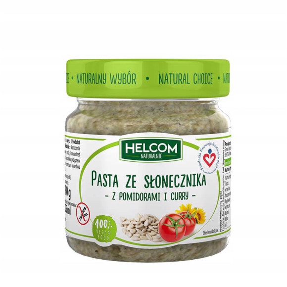 PASTA ZE SŁONECZNIKA Z POMIDORAMI I CURRY do pieczywa MAKARONU 180g HELCOM PASTA ZE SŁONECZNIKA Z POMIDORAMI I CURRY do pieczywa MAKARONU 180g HELCOM