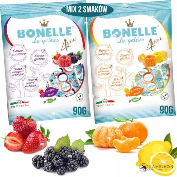 ŻELKI WEGAŃSKIE Bez Cukru Glutenu Żelatyny CYTRYNA MANDARYNKA 450g BONELLE ŻELKI WEGAŃSKIE Bez Cukru Glutenu Żelatyny CYTRYNA MANDARYNKA 450g BONELLE