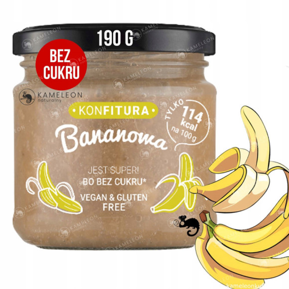Devaldano KONFITURA BANANOWA DŻEM bez CUKRU 190G Devaldano KONFITURA BANANOWA DŻEM bez CUKRU 190G