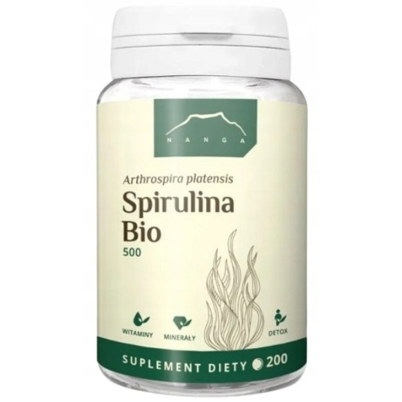 Nanga SPIRULINA BIO 500g 200 tabletek wsparcie DETOKSYKACJA