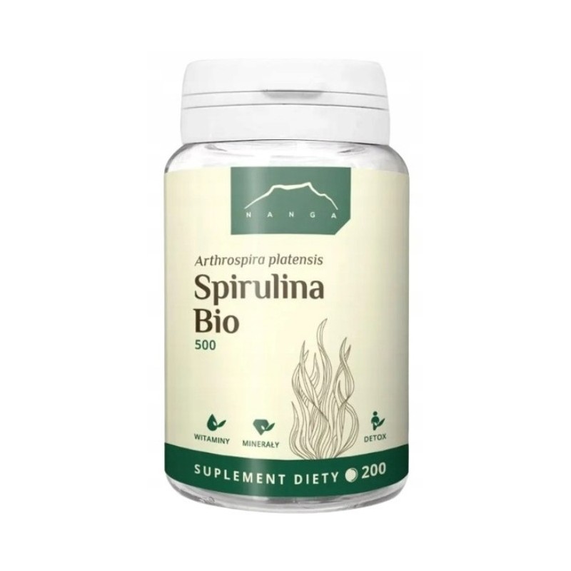 Nanga SPIRULINA BIO 500g 200 tabletek wsparcie DETOKSYKACJA
