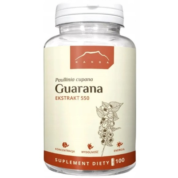 Nanga GUARANA 22% 550mg ekstrakt 100 kapsułek wsparcie
