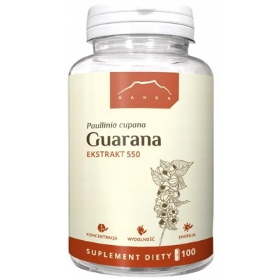 Nanga GUARANA 22% 550mg ekstrakt 100 kapsułek wsparcie