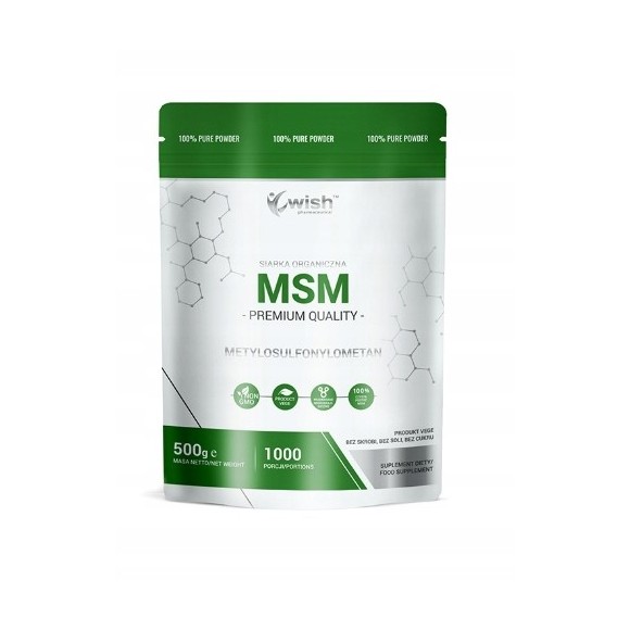 WISH MSM SIARKA ORGANICZNA w proszku 500G 1000porcji