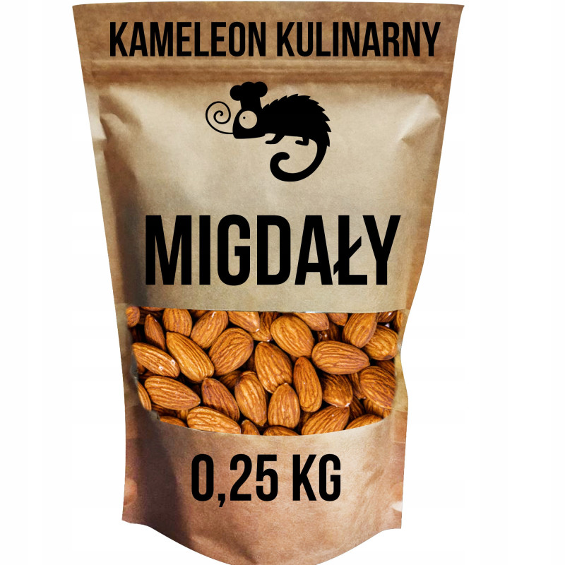MIGDAŁY ORZECHY CAŁE ŁUSKANE 250g 0,25kg KAMELEON KULINARNY