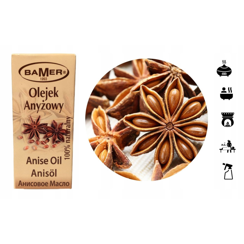 NATURALNY OLEJEK ETERYCZNY ANYŻ ANYŻOWY 7ml BAMER
